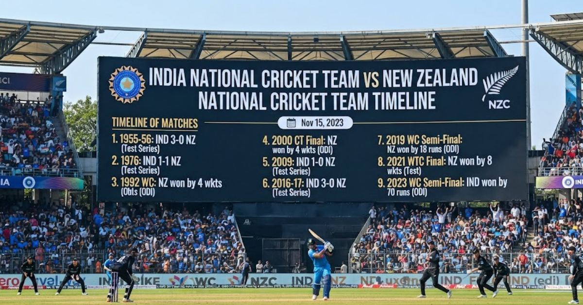 India vs New Zealand Cricket Timeline & History