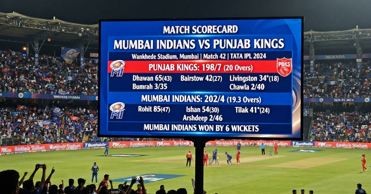 Mumbai Indians vs Punjab Kings Match Scorecard