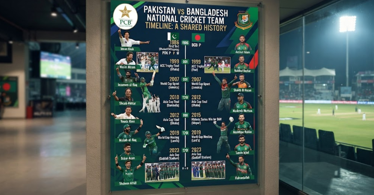 Pakistan vs Bangladesh Cricket Timeline: Key Moments