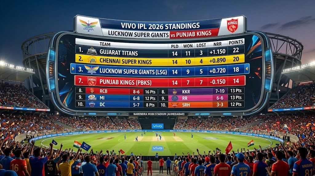 Lucknow Super Giants vs Punjab Kings Standings: IPL 2026